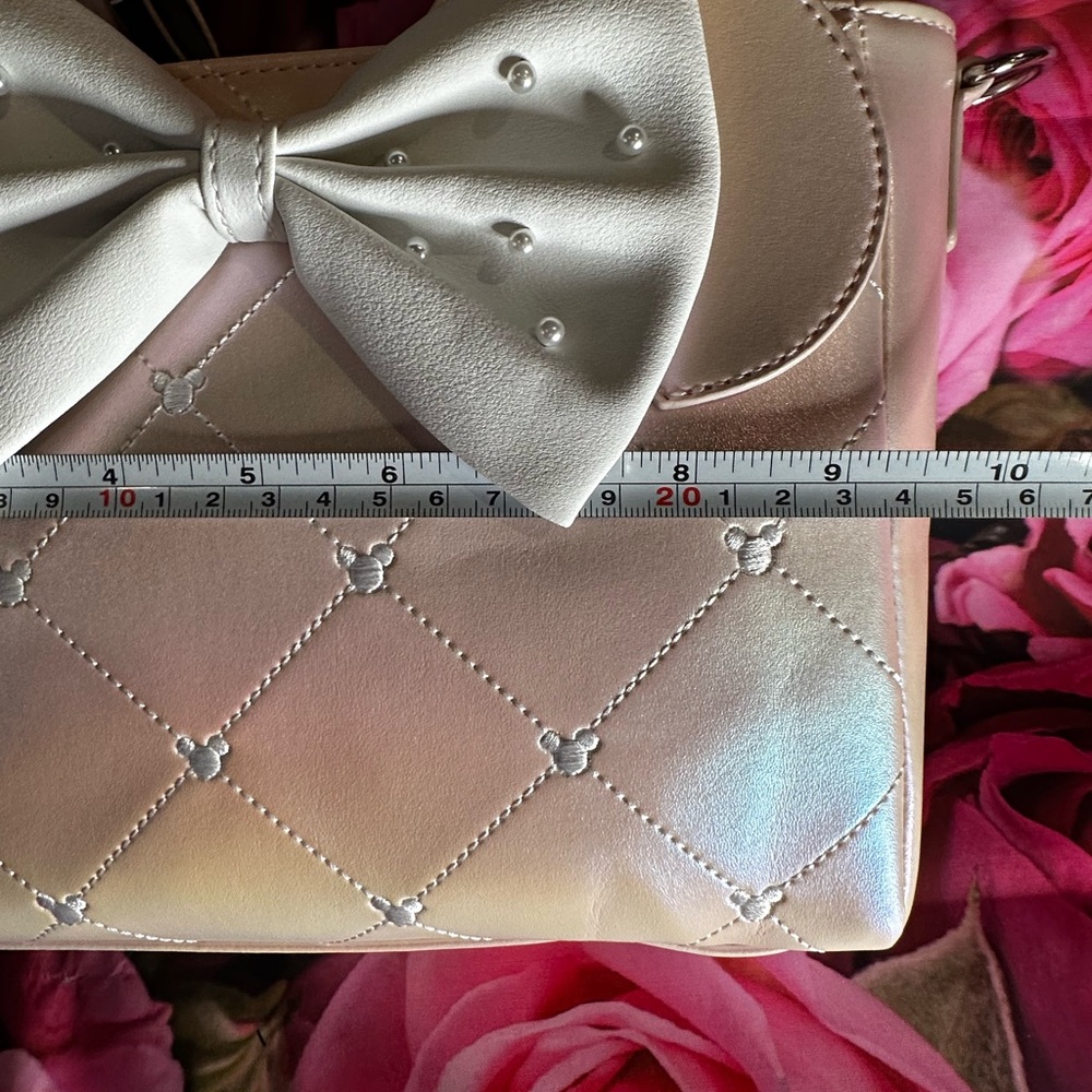 Loungefly Disney Iridescent Bow Handbag/ Crossbody - Picture 9 of 11